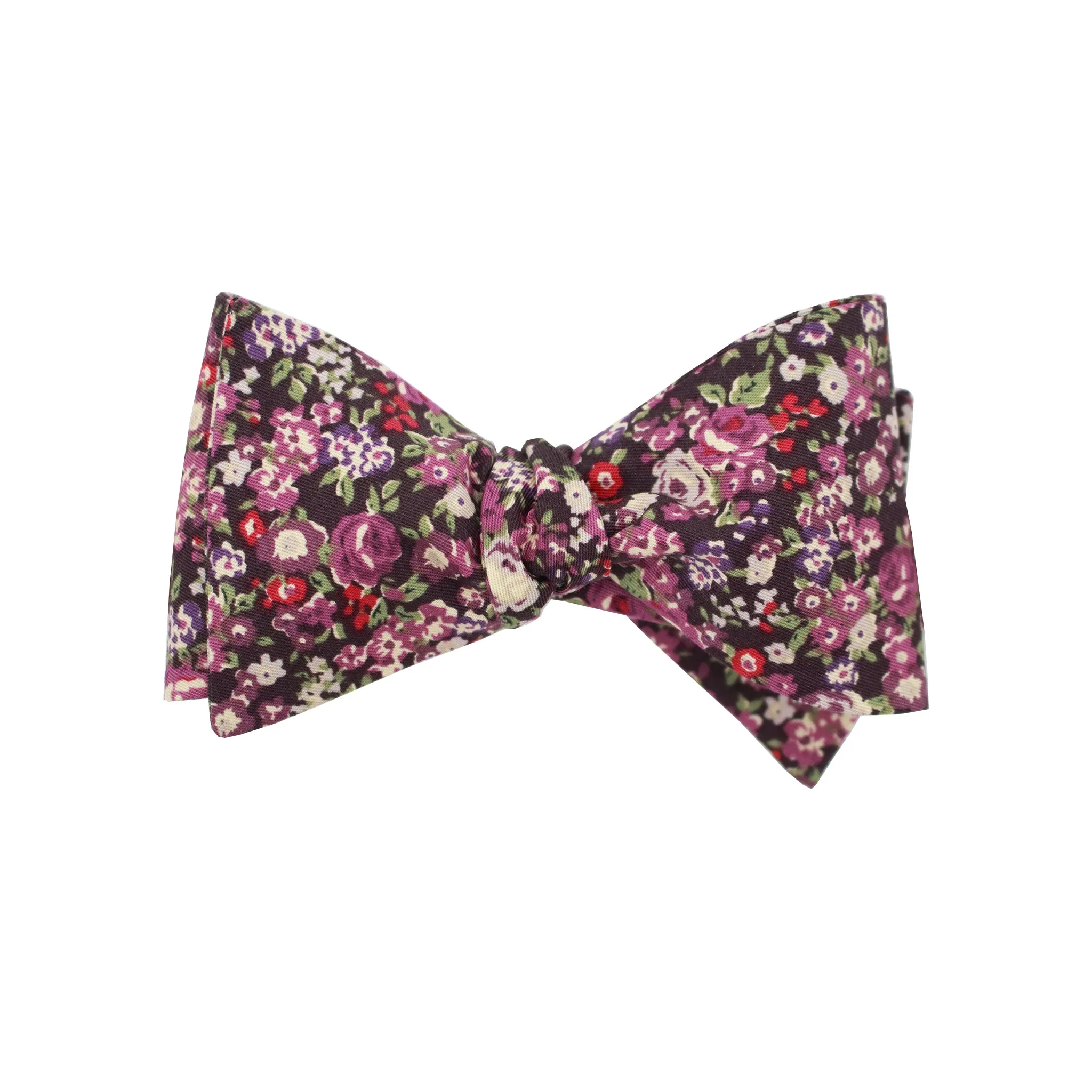 Purple & Plum Multi Floral Self Tie Bow Tie