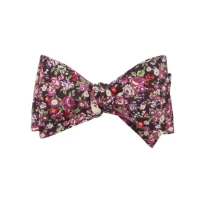 Purple & Plum Multi Floral Self Tie Bow Tie