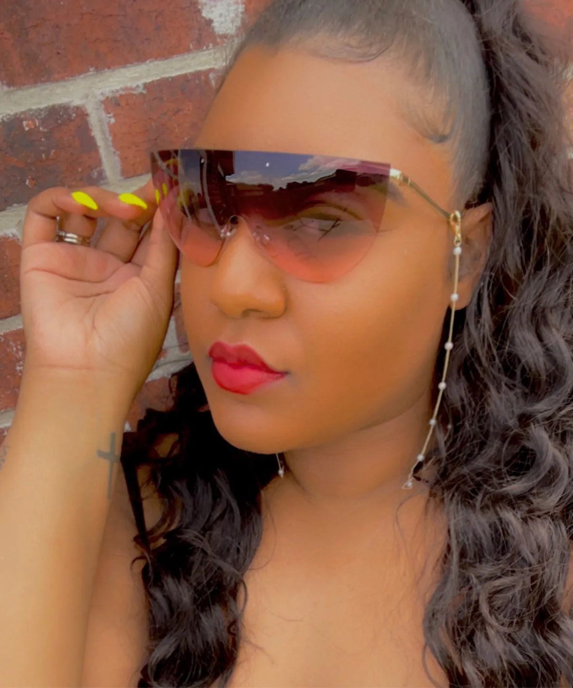 Purple Ombré Curved Temple Sunglasses