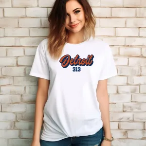 "313 Baseball" Relaxed Fit Crew Unisex T-Shirt