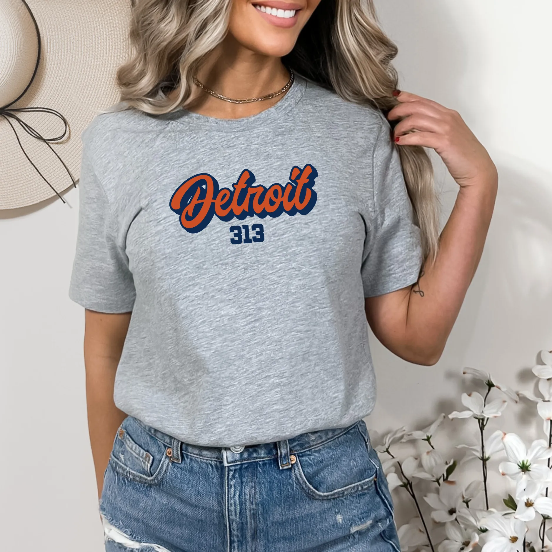 "313 Baseball" Relaxed Fit Crew Unisex T-Shirt
