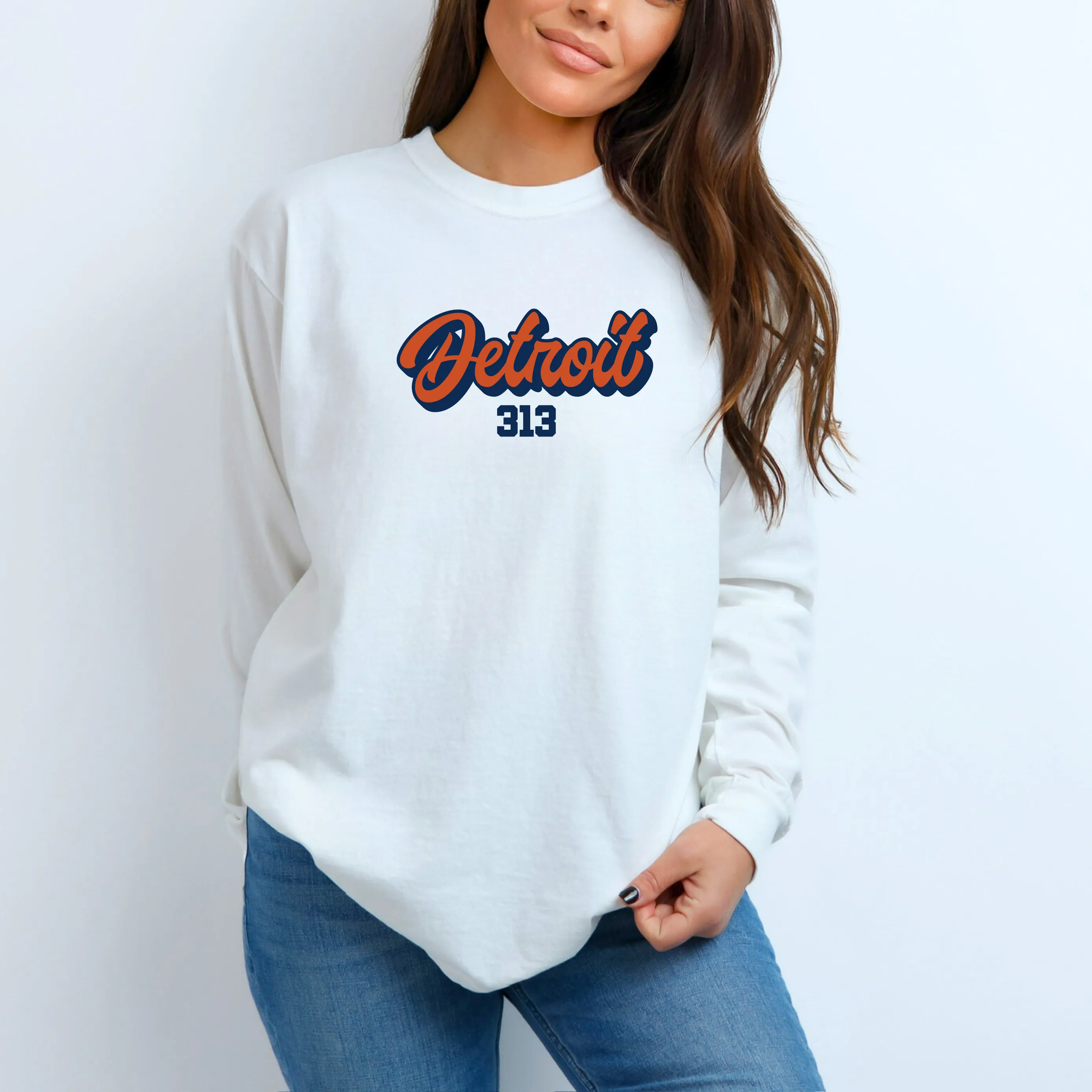"313 Baseball" Relaxed Fit Long Sleeve Unisex T-Shirt