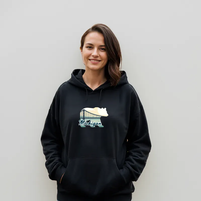 "Bear Bridge" Relaxed Fit Classic Unisex Hoodie
