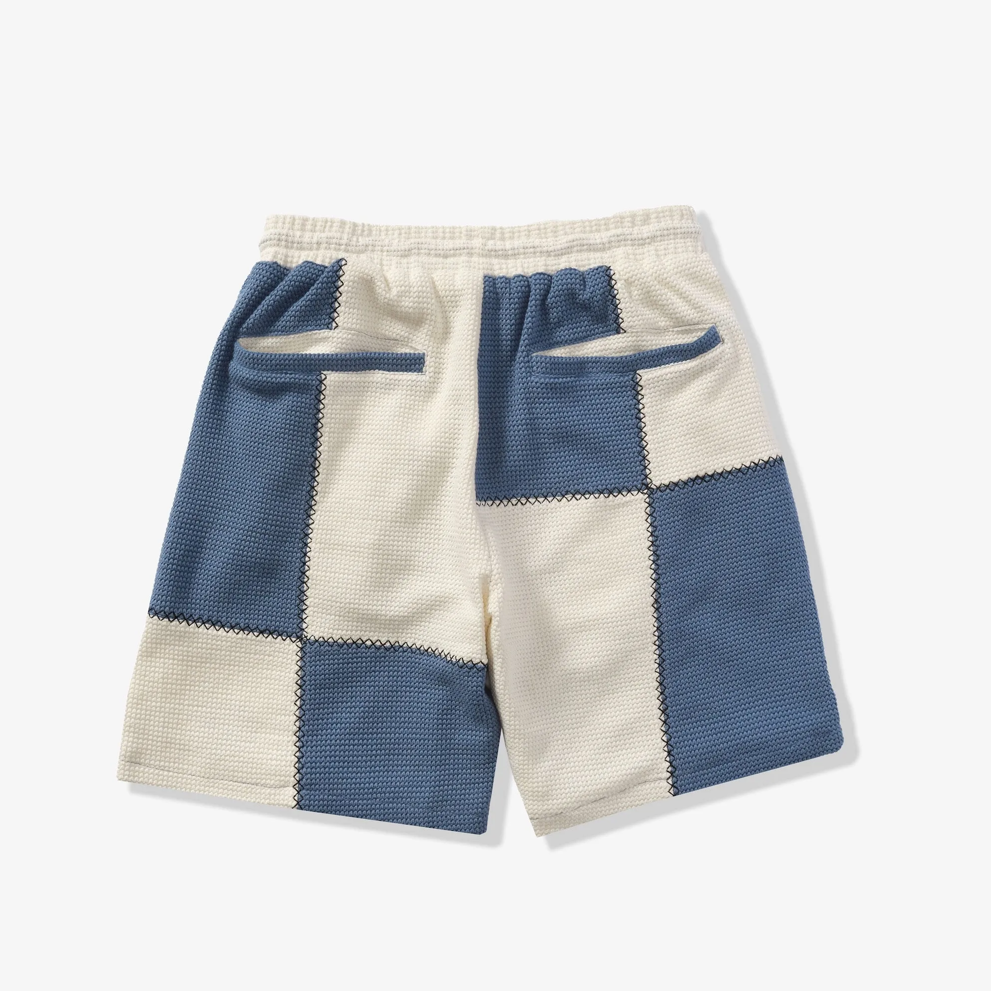 "Dopamine" Knitted Shorts (blue/cream)