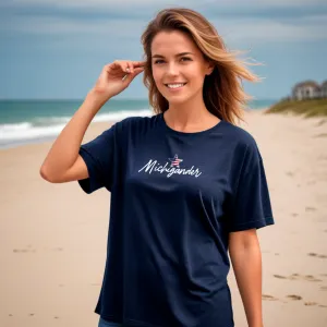 "Flag Michigander" Relaxed Fit Crew Unisex T-Shirt