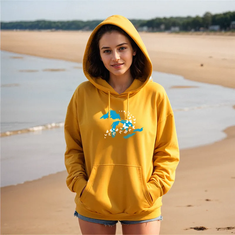 "Great Lakes Butterfly" Relaxed Fit Classic Unisex Hoodie