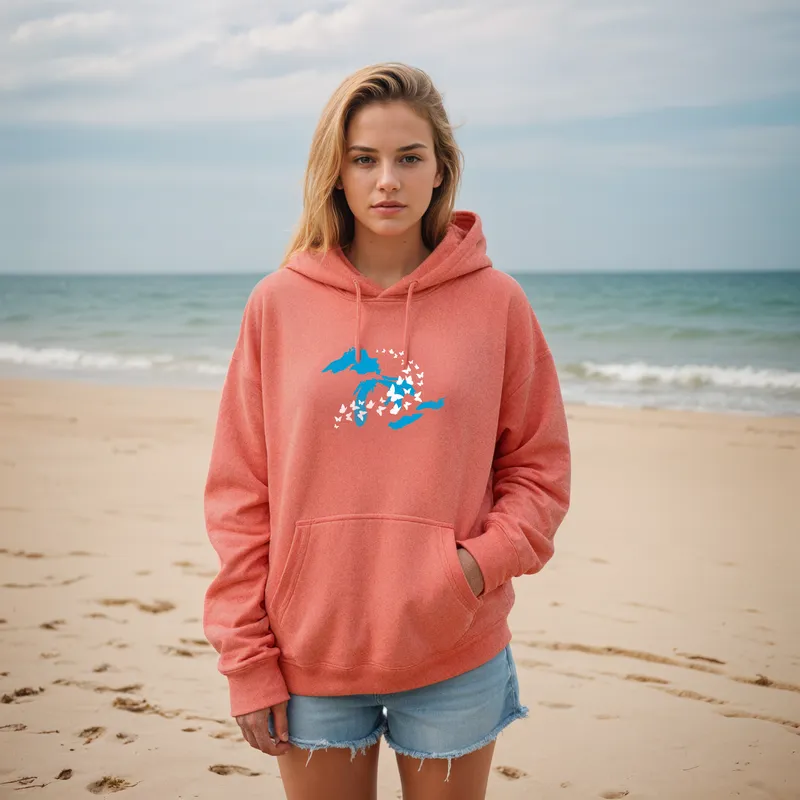 "Great Lakes Butterfly" Relaxed Fit Classic Unisex Hoodie