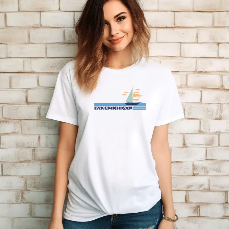 "Lake Michigan" Relaxed Fit Crew Unisex T-Shirt