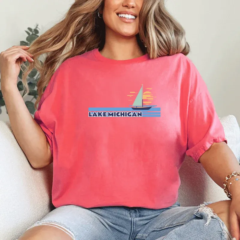 "Lake Michigan" Relaxed Fit Crew Unisex T-Shirt