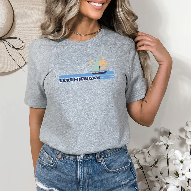 "Lake Michigan" Relaxed Fit Crew Unisex T-Shirt