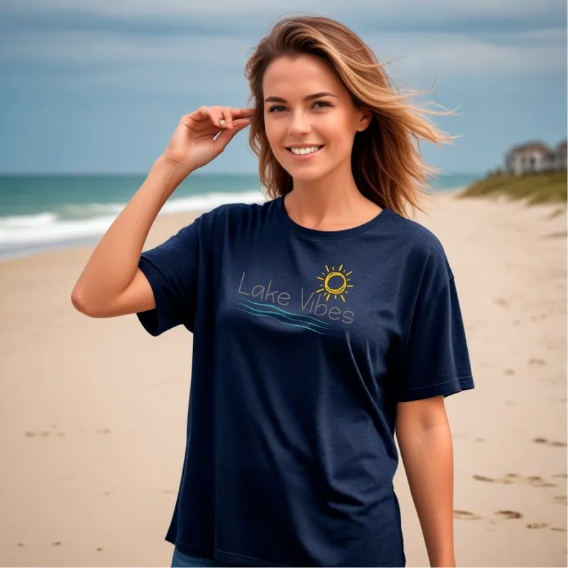 "Lake Vibes" Relaxed Fit Crew Unisex T-Shirt