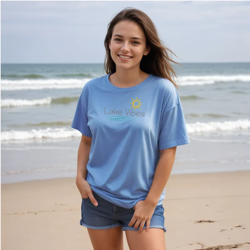 "Lake Vibes" Relaxed Fit Crew Unisex T-Shirt