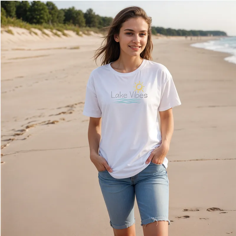 "Lake Vibes" Relaxed Fit Crew Unisex T-Shirt