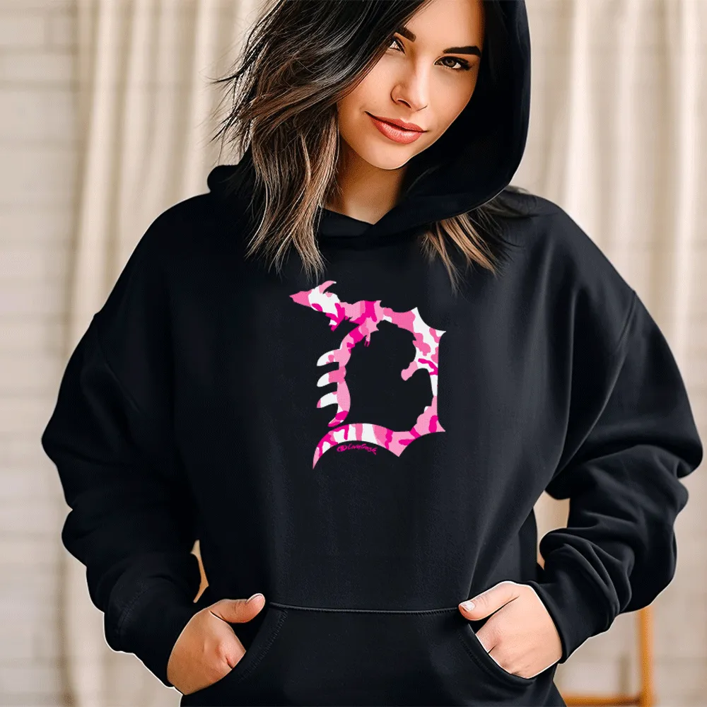 "Michigan D Camo" Relaxed Fit Classic Unisex Hoodie
