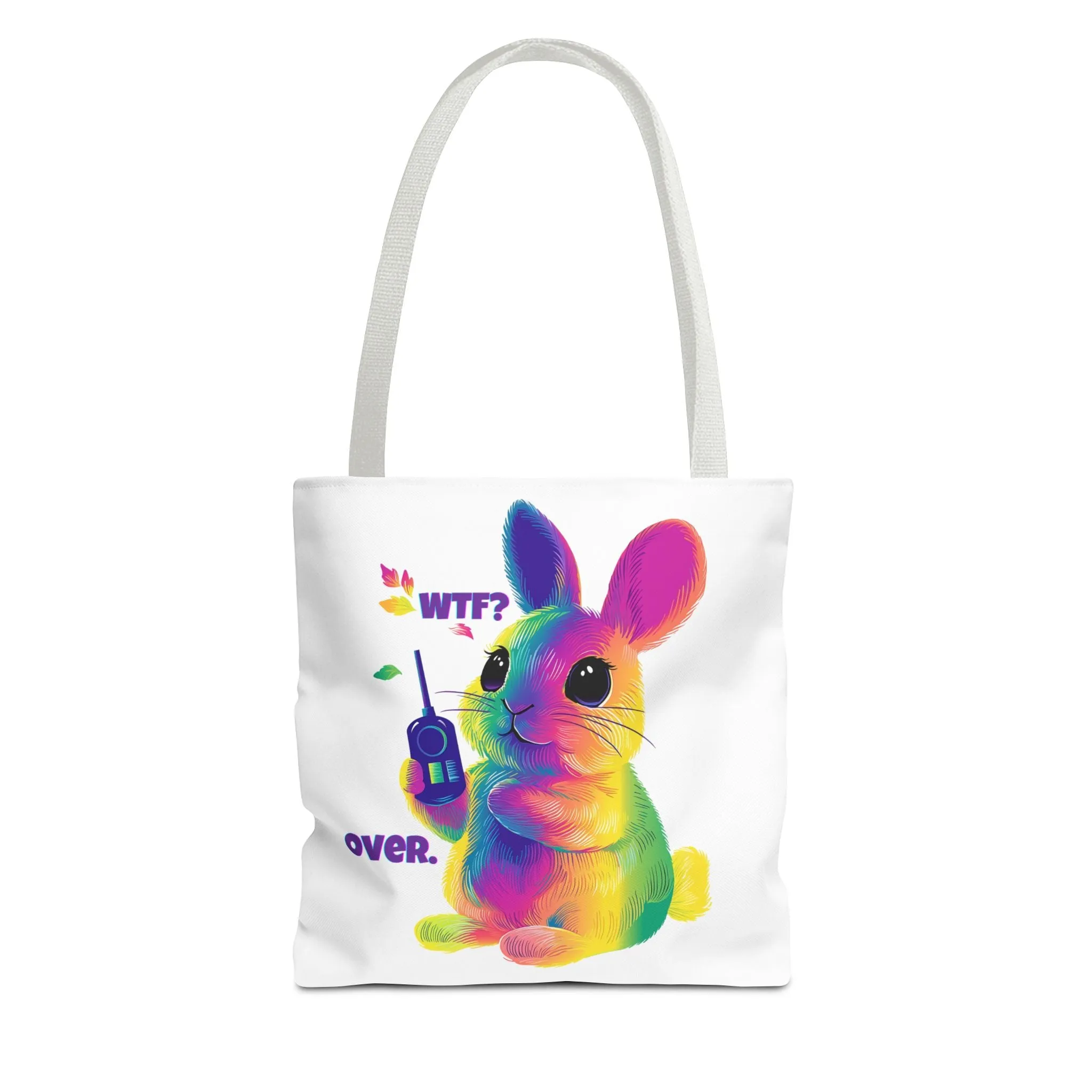 Rainbow Bunny WTF Tote Bag | LGBTQ  Pride Statement Bag