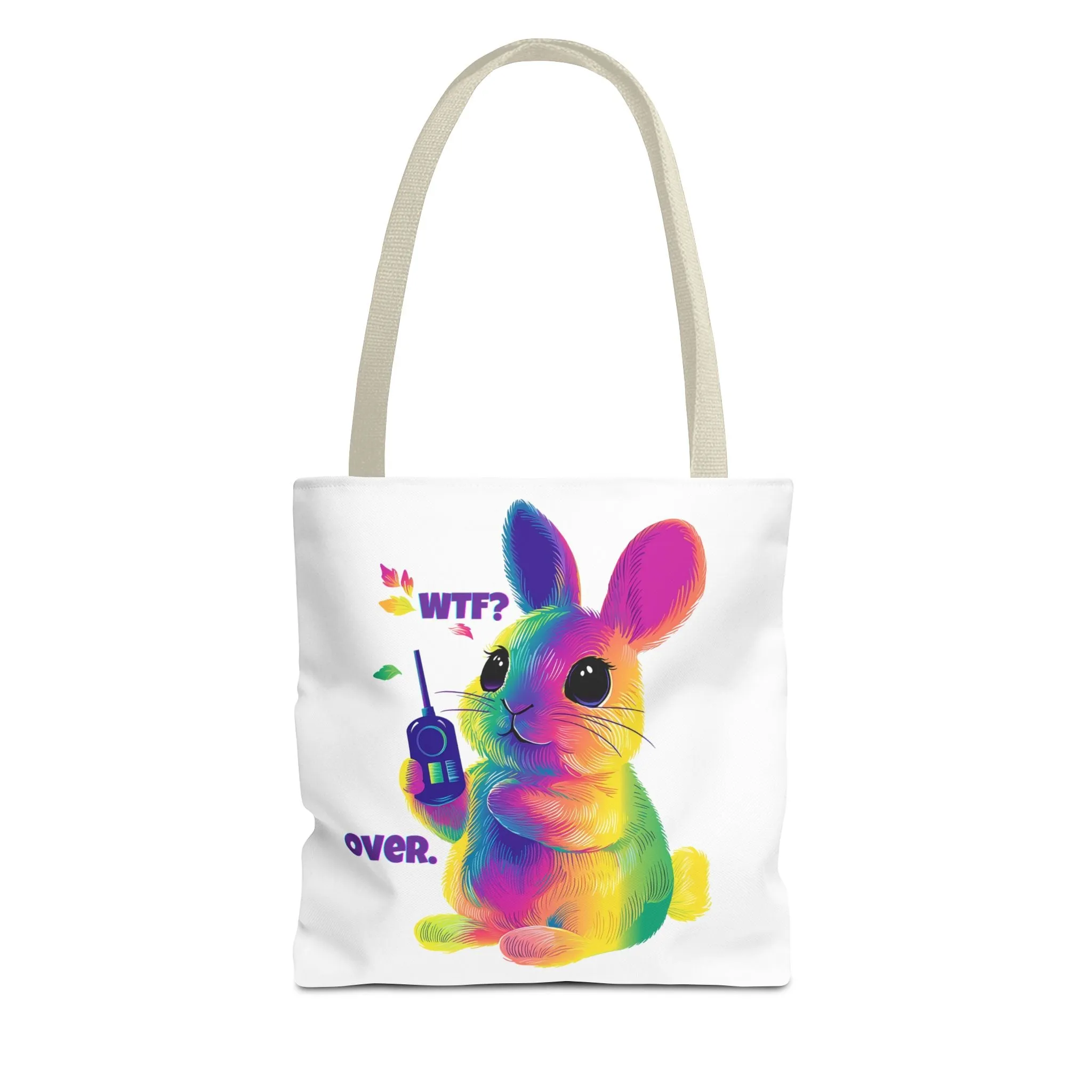Rainbow Bunny WTF Tote Bag | LGBTQ  Pride Statement Bag