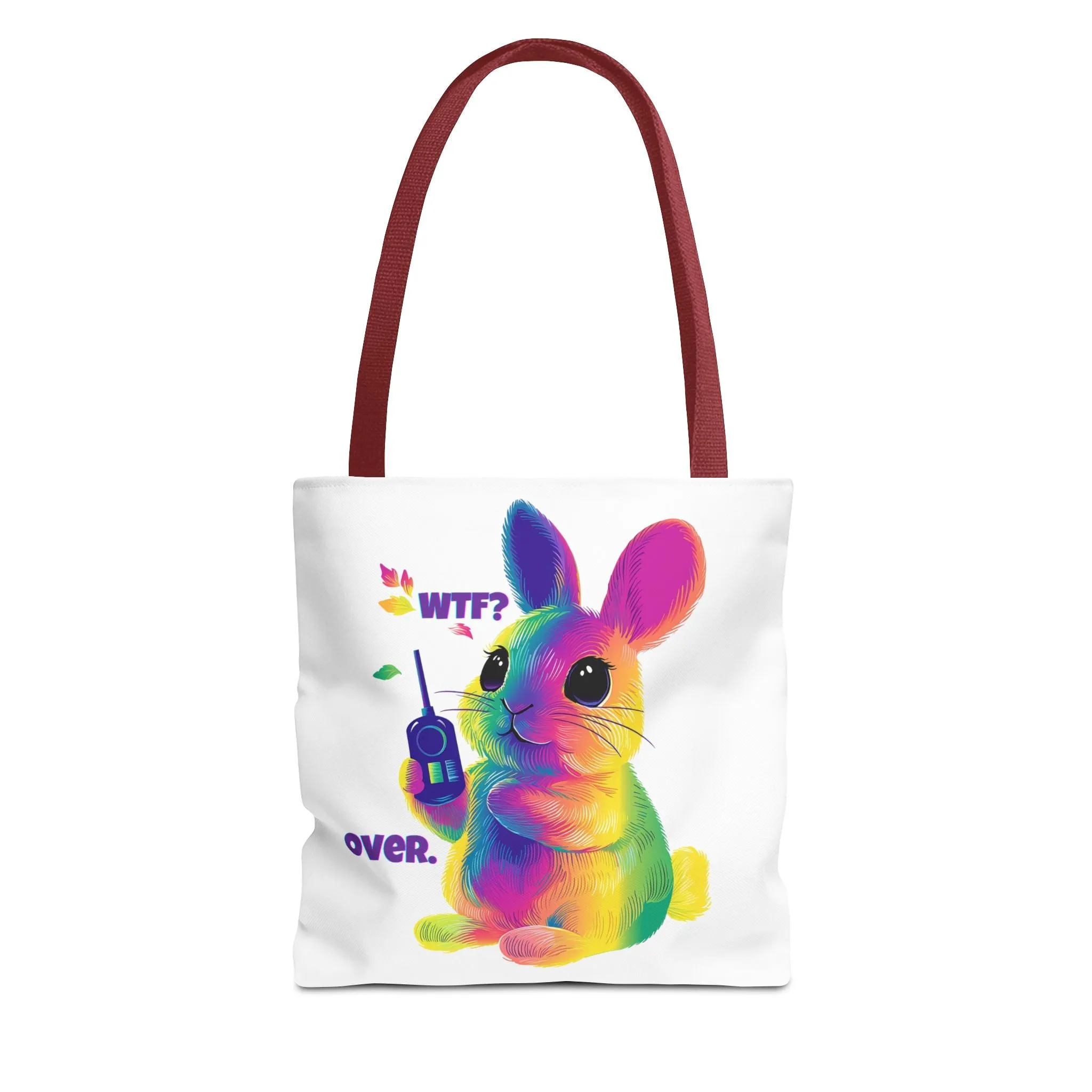 Rainbow Bunny WTF Tote Bag | LGBTQ  Pride Statement Bag