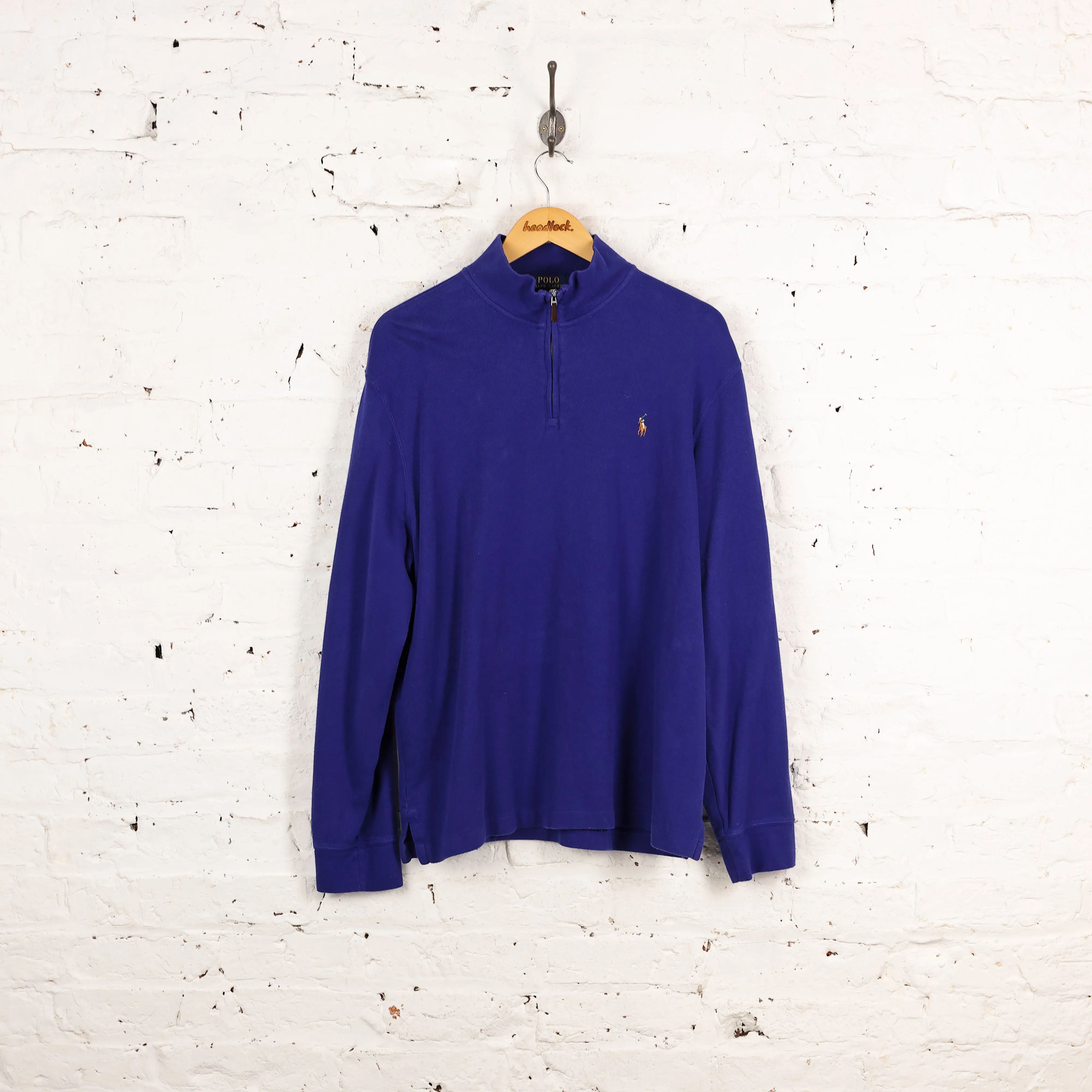 Ralph Lauren 1/4 Zip Sweatshirt - Blue - L