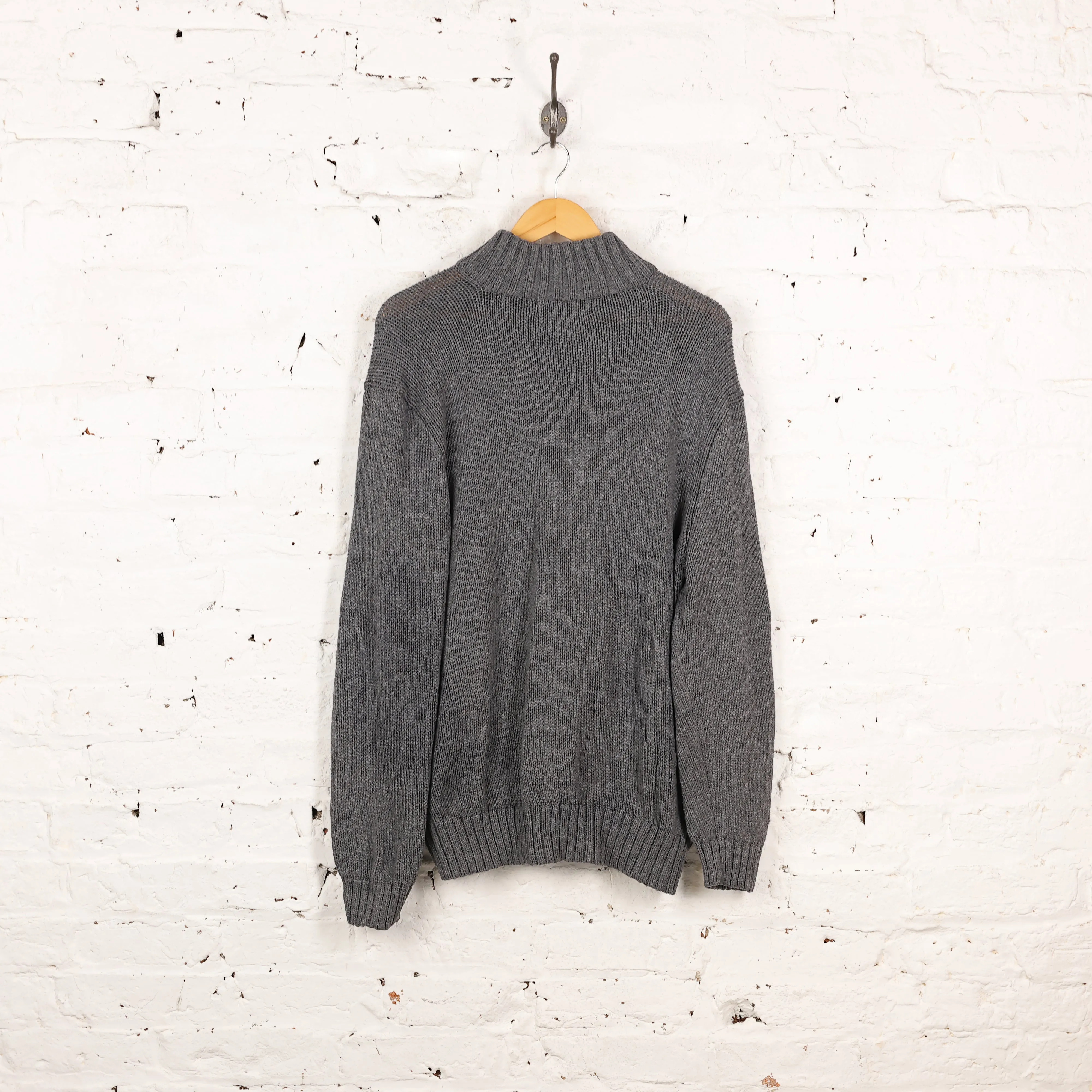 Ralph Lauren Knit 1/4 Zip Jumper - Grey - L