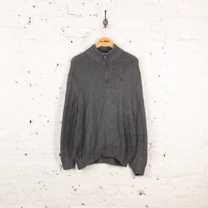 Ralph Lauren Knit 1/4 Zip Jumper - Grey - L