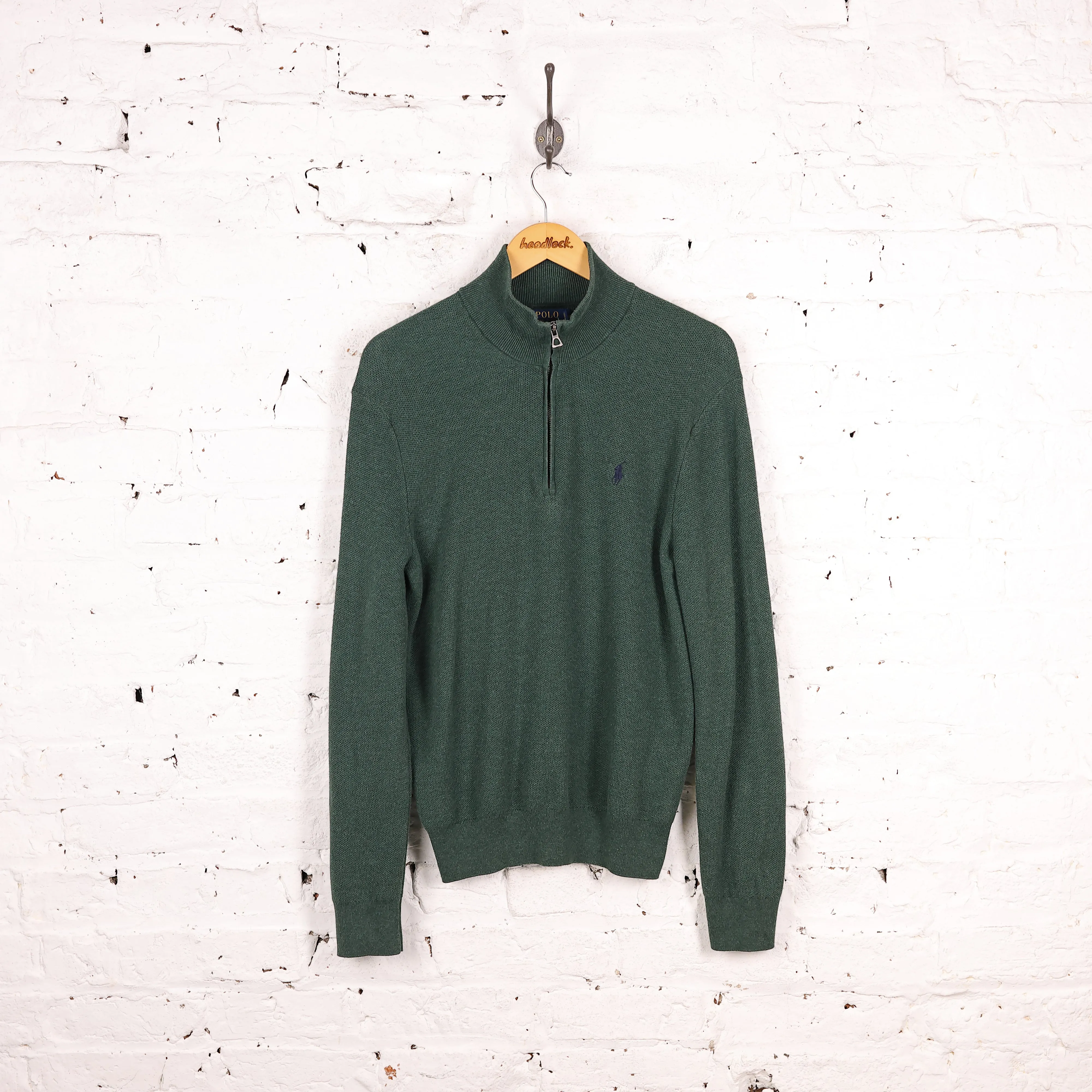 Ralph Lauren Pima Cotton 1/4 Zip Sweatshirt - Green - M
