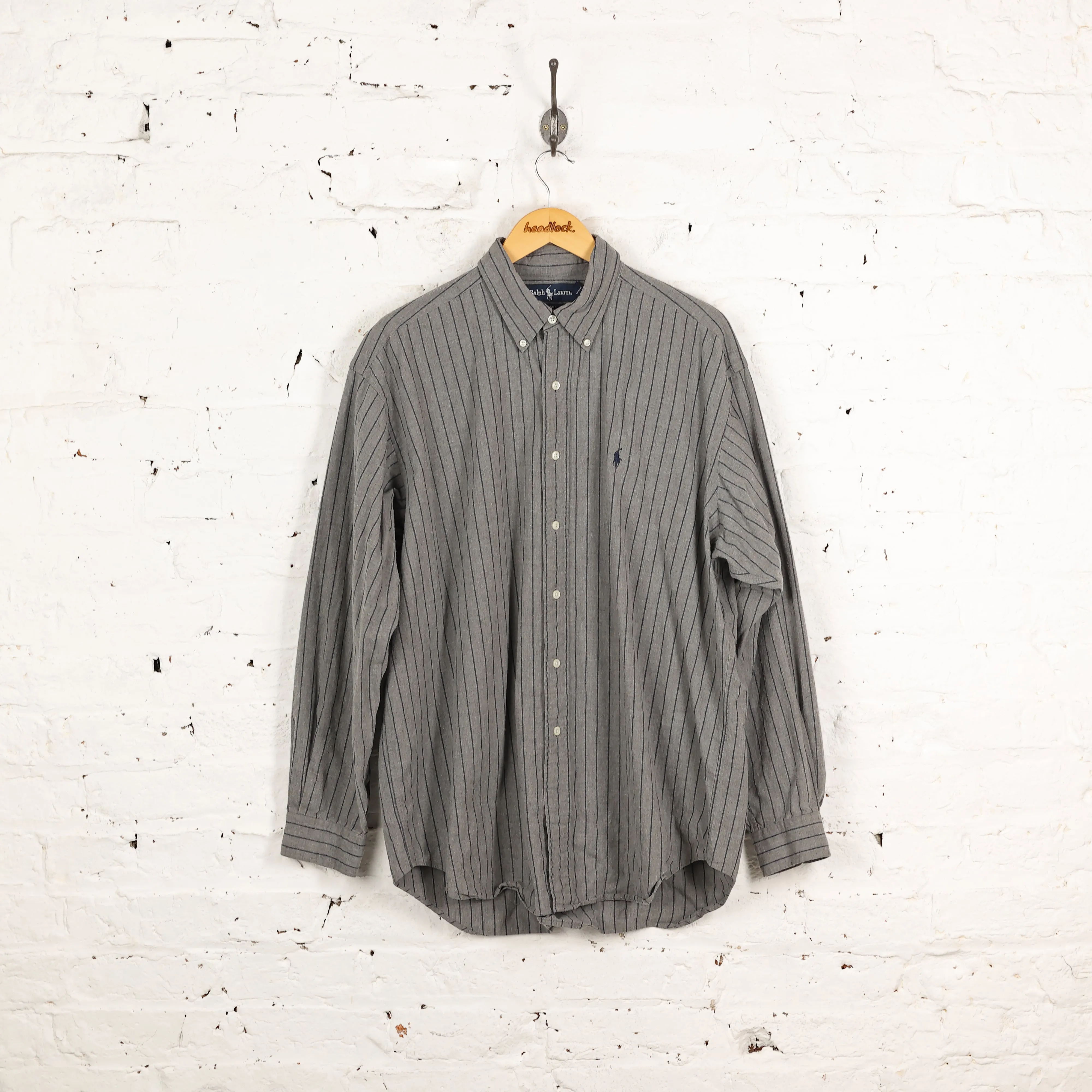 Ralph Lauren Striped Blake Shirt - Grey - XL