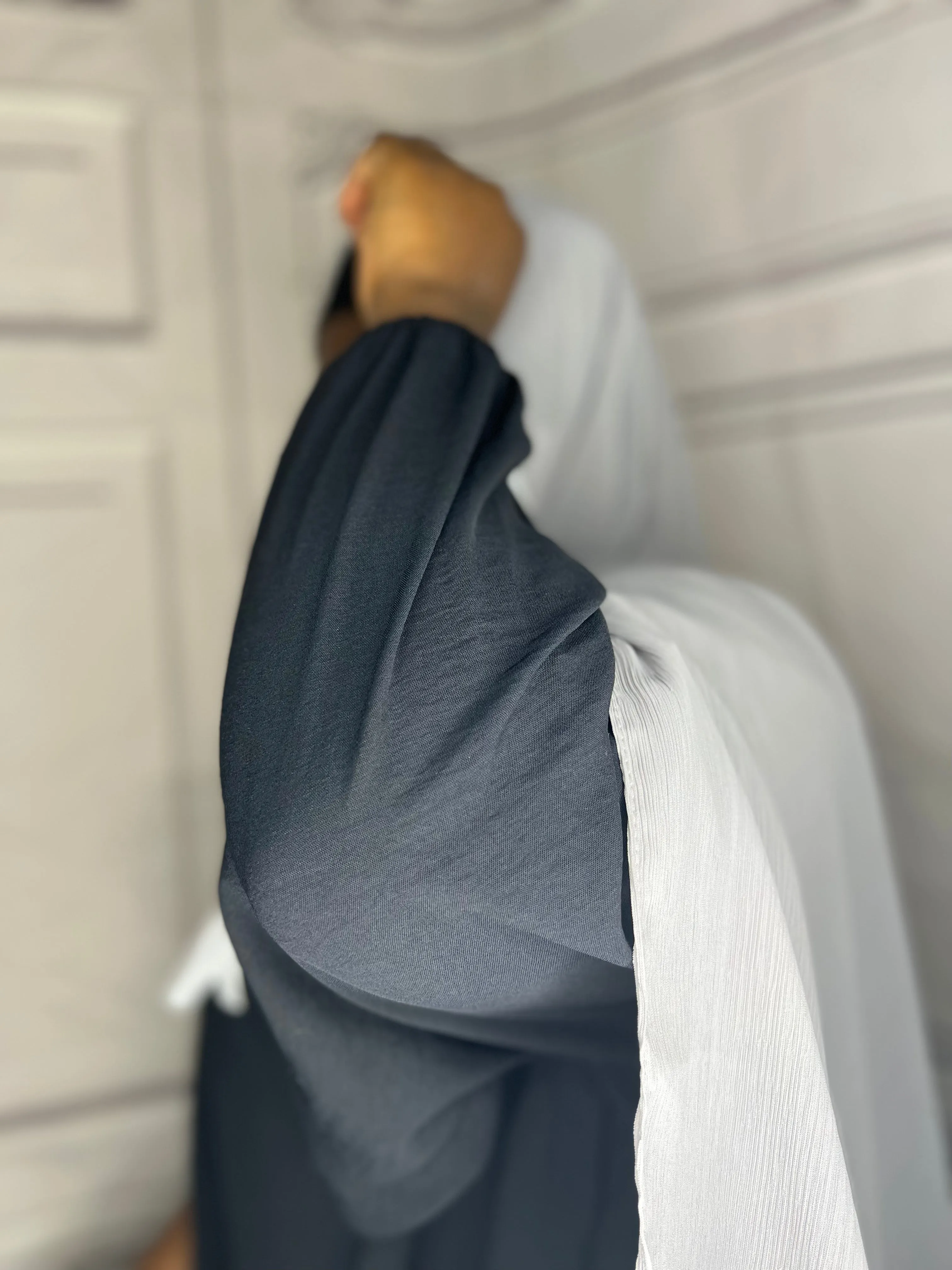 Ramadan  Georgette Crepe Hijab Box : Silver