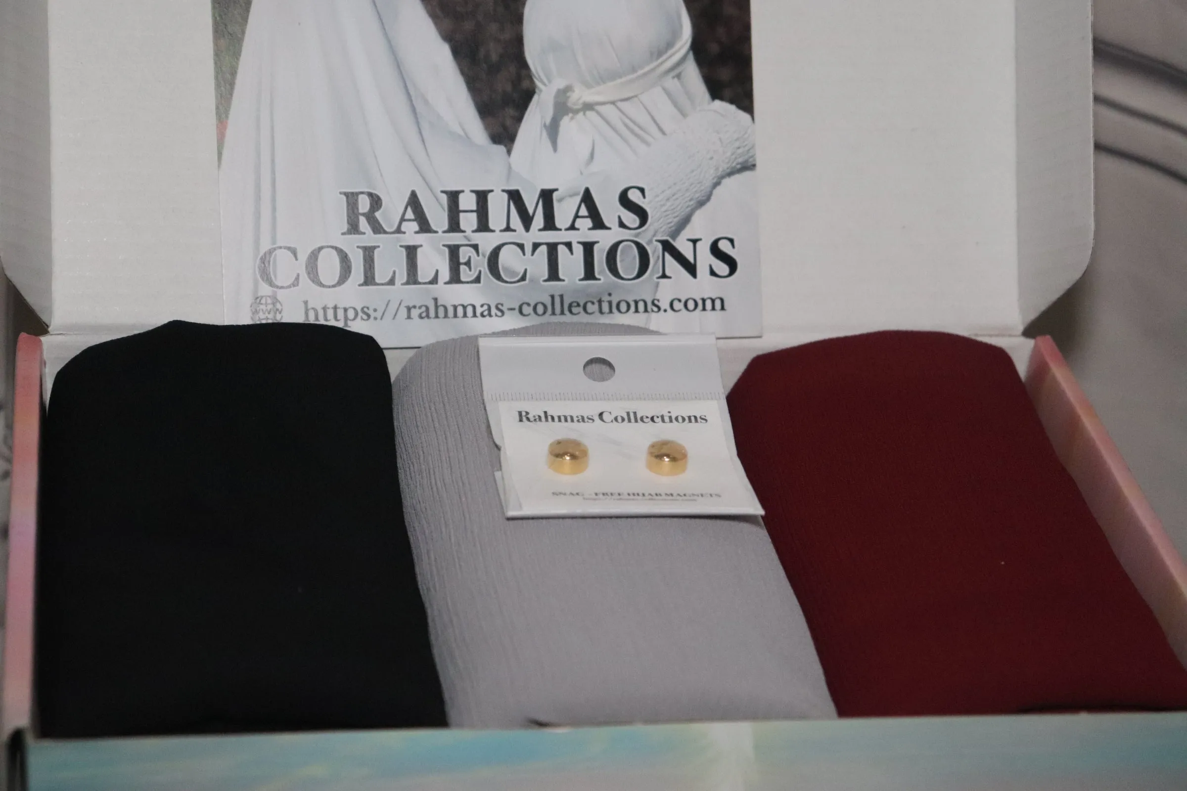 Ramadan  Georgette Crepe Hijab Box : Silver