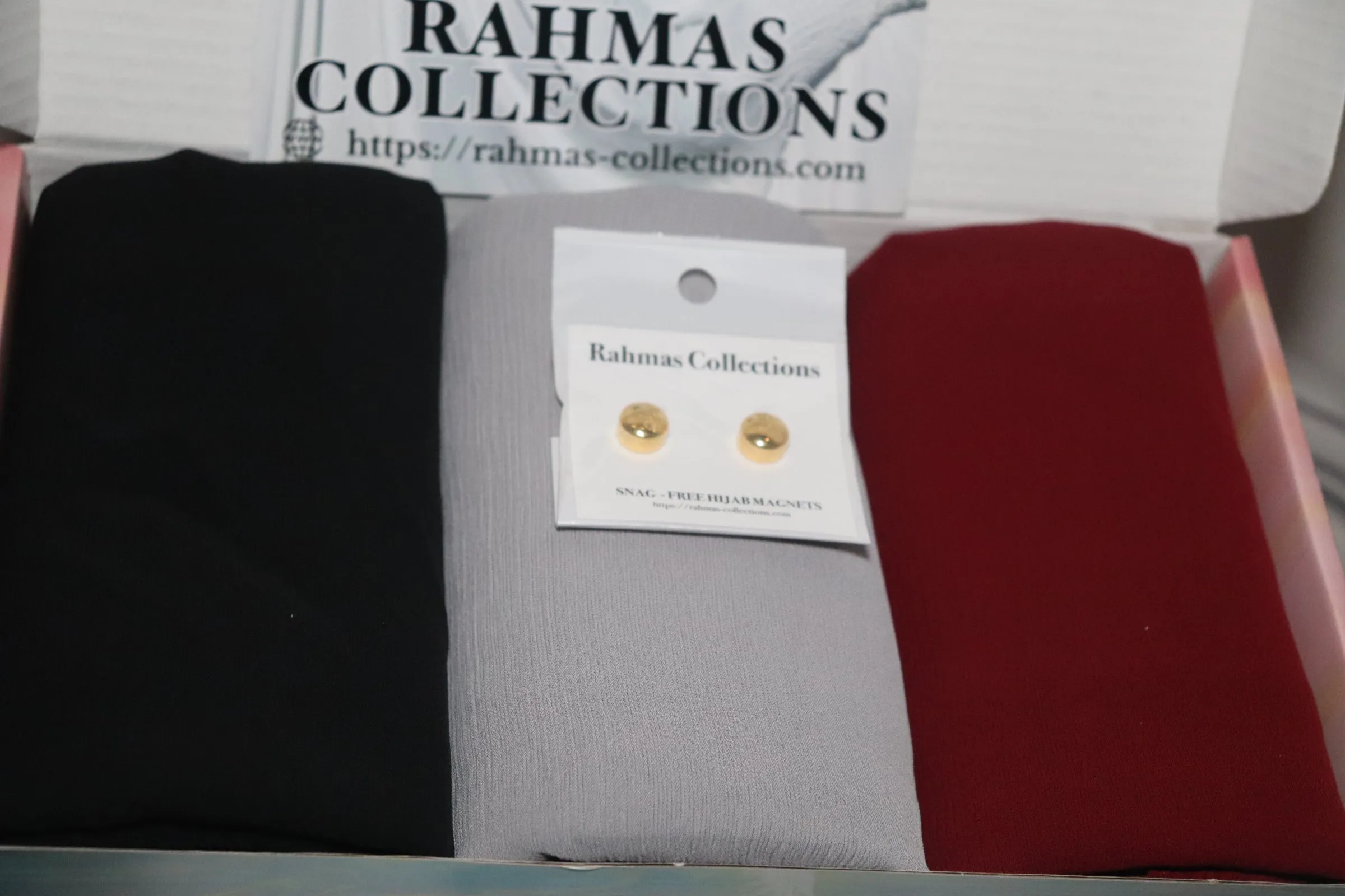 Ramadan  Georgette Crepe Hijab Box : Silver