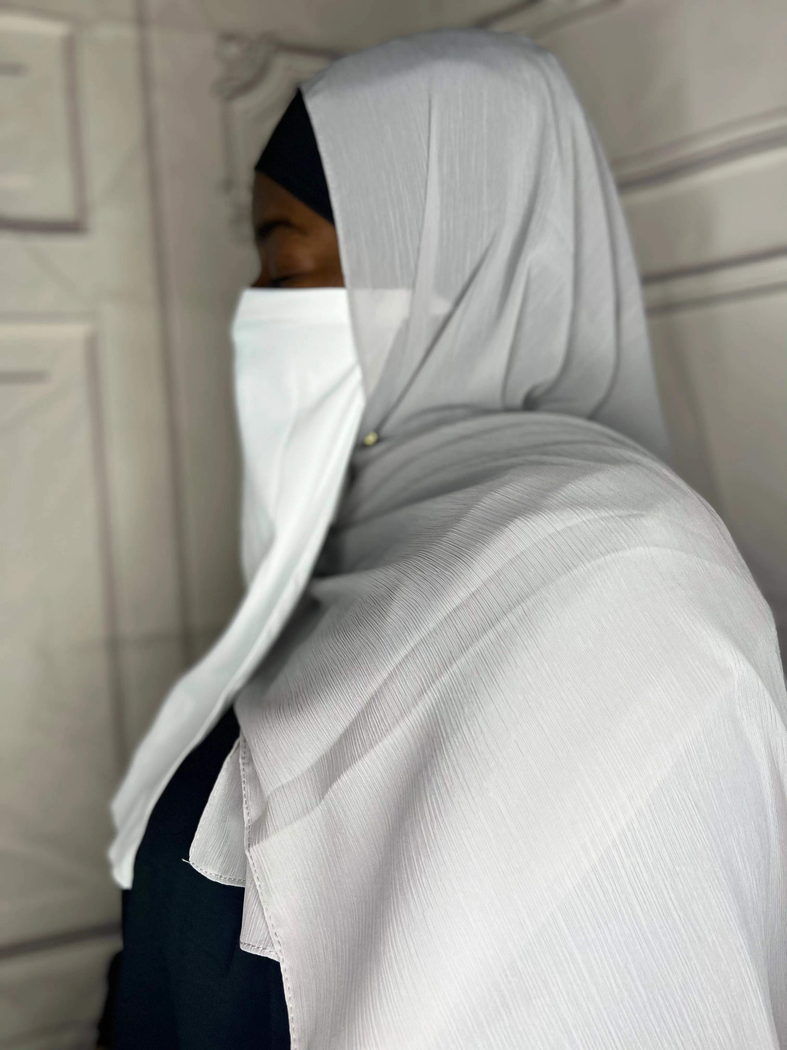 Ramadan  Georgette Crepe Hijab Box : Silver