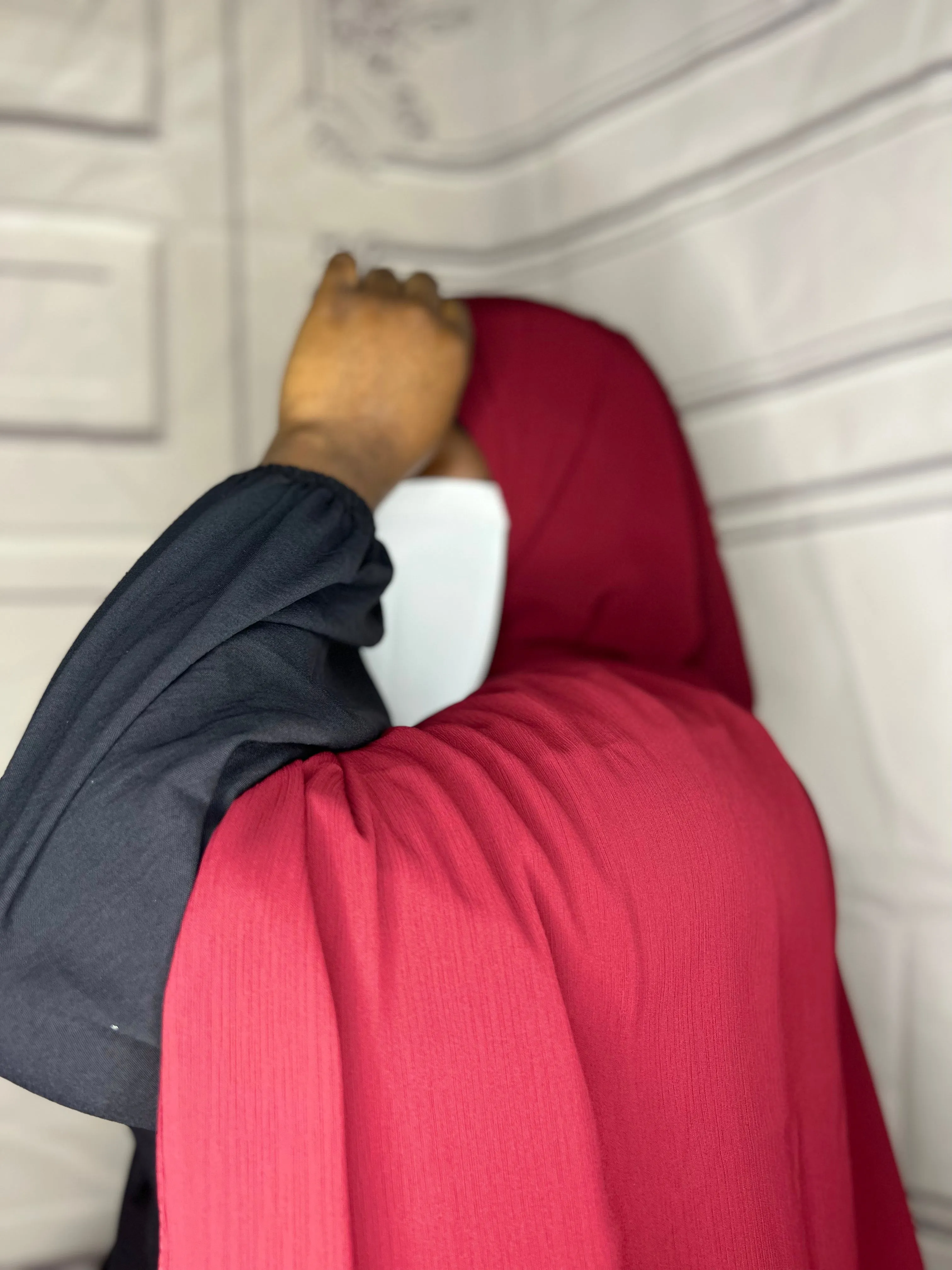 Ramadan  Georgette Crepe Hijab Box : Silver