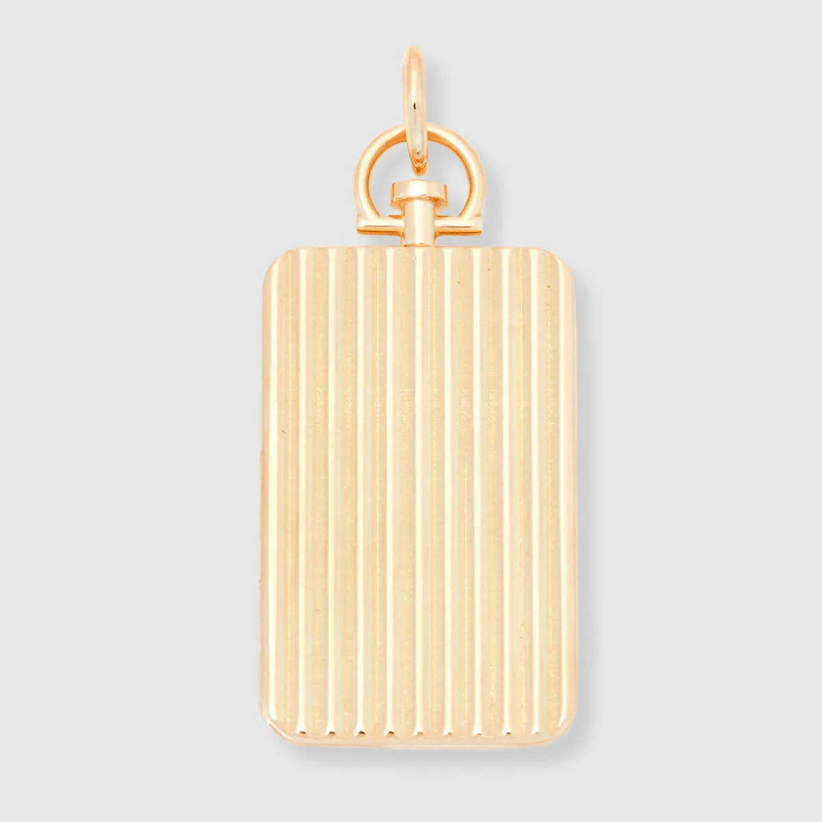 Rectangle Barre Photo Locket 18k Yellow Gold (Double Sided Barre)