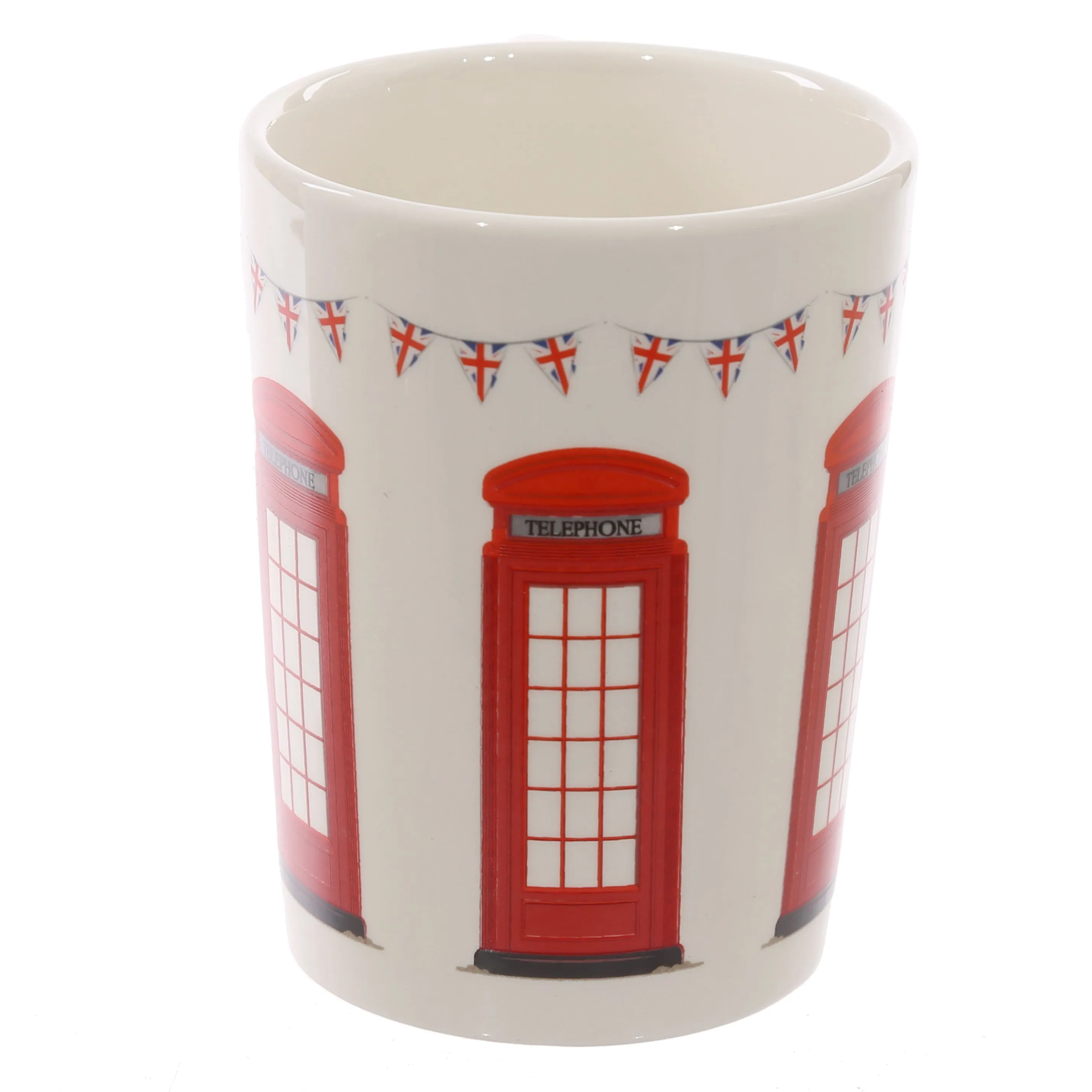 Red Telephone Box Ceramic Shaped Handle Mug with Decal