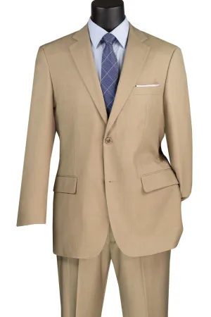 Regular Fit 2 Piece 2 Button Textured Weave Suit (Beige) 2LK-1