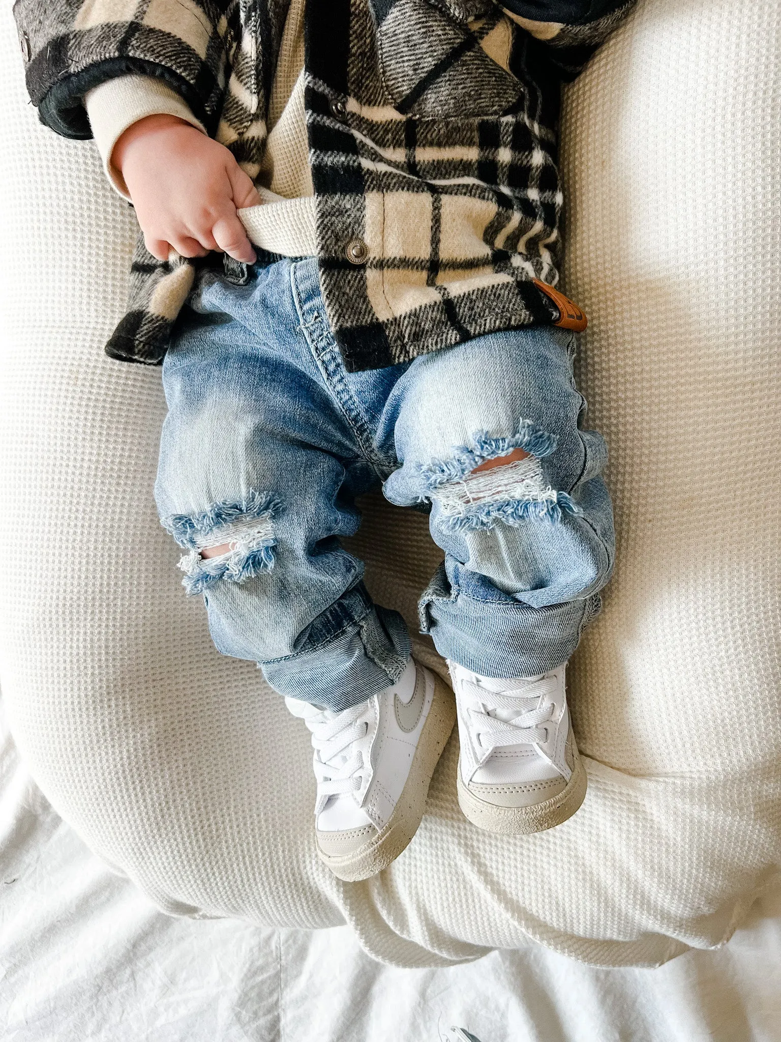 Relaxed Fit Distressed Denim