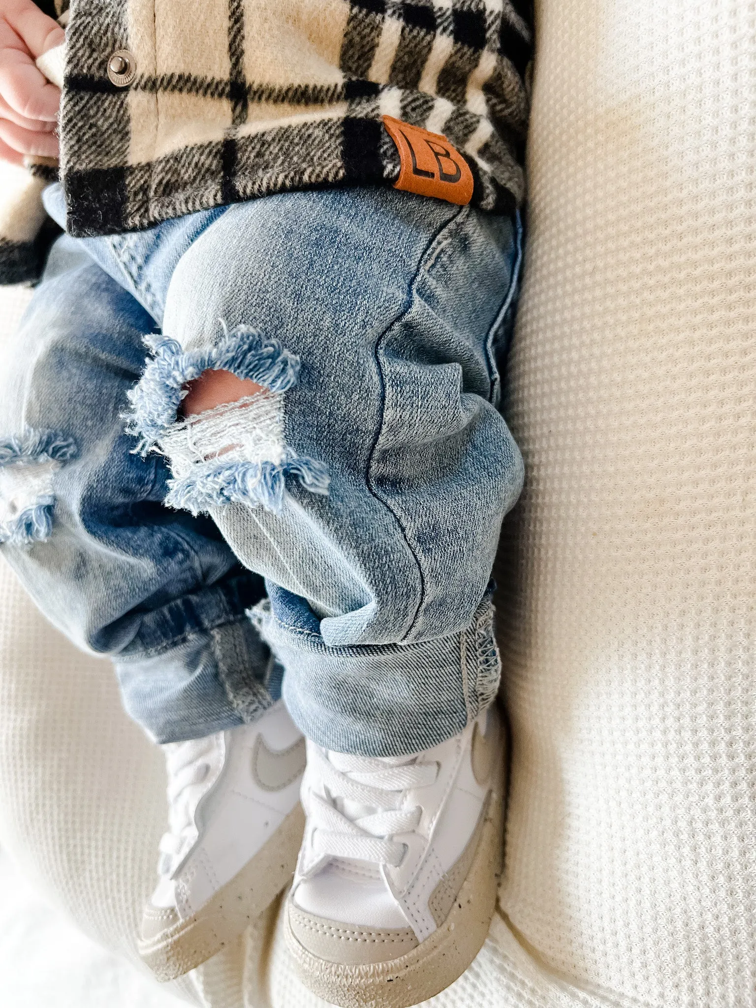 Relaxed Fit Distressed Denim