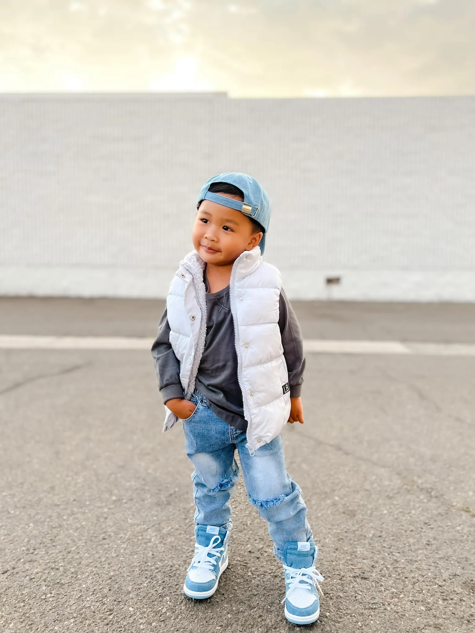 Relaxed Fit Distressed Denim