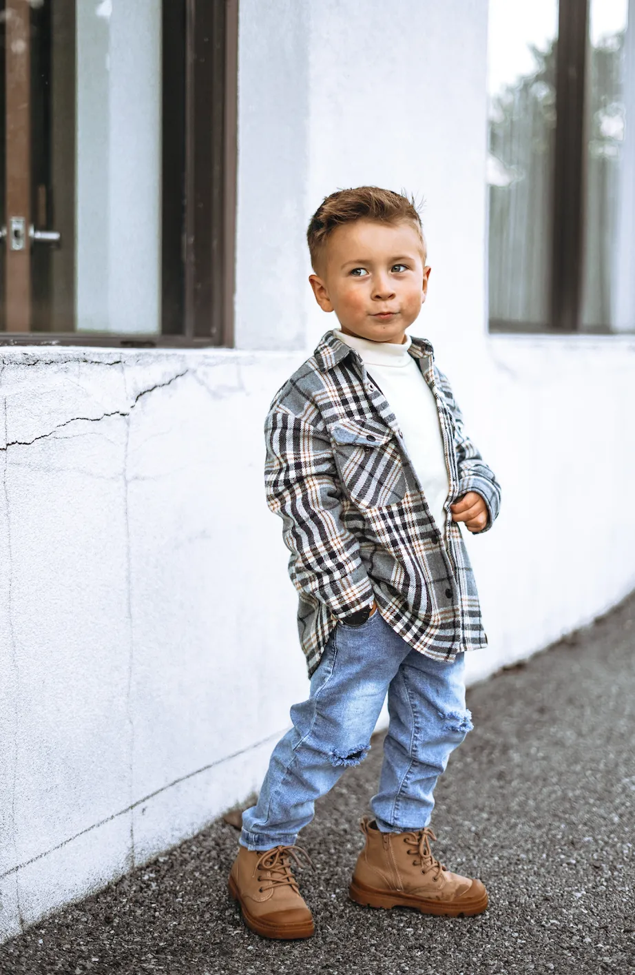 Relaxed Fit Distressed Denim