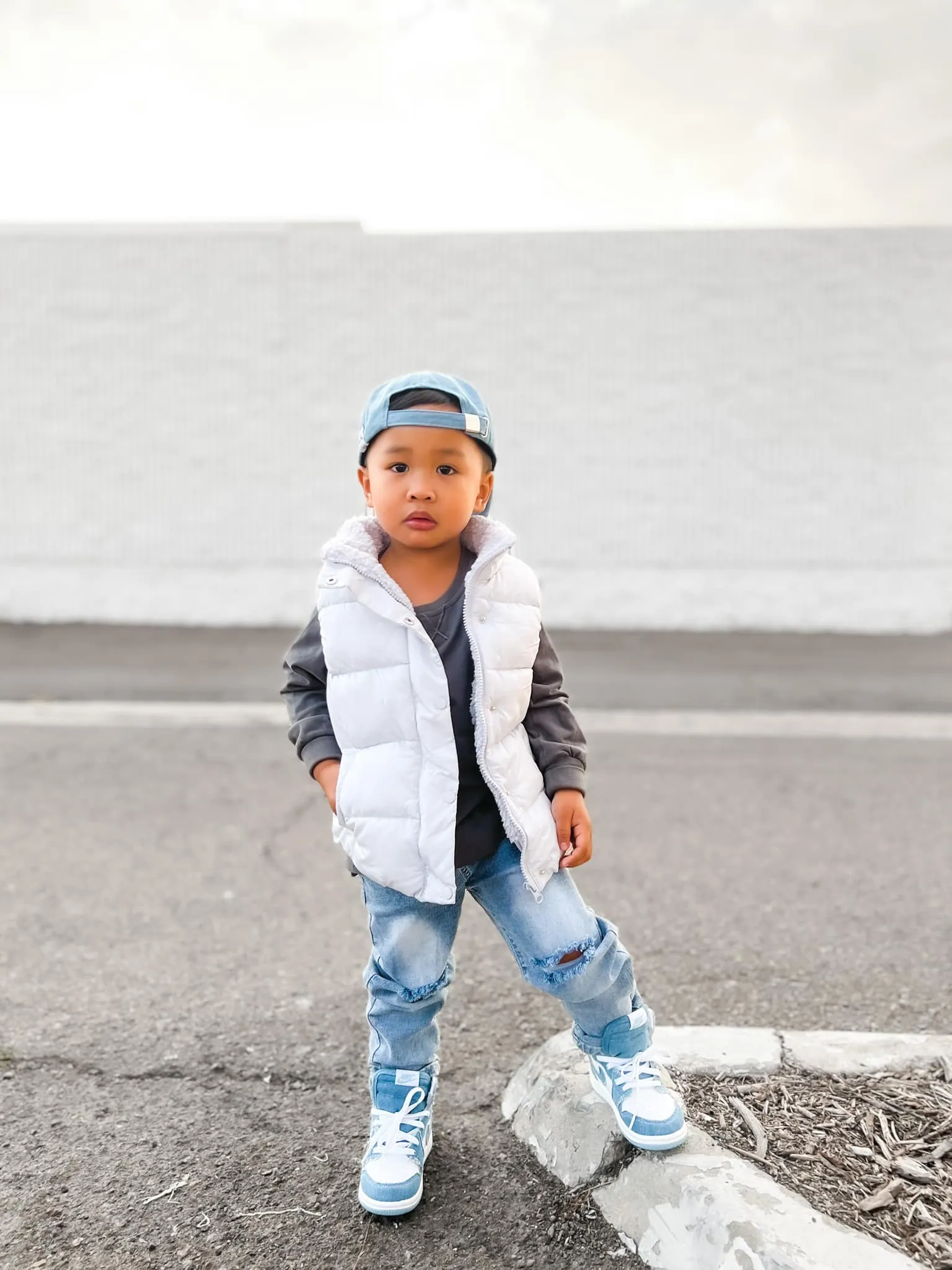 Relaxed Fit Distressed Denim