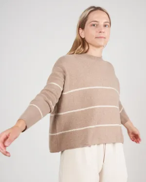 relaxed striped sweater - oatmeal