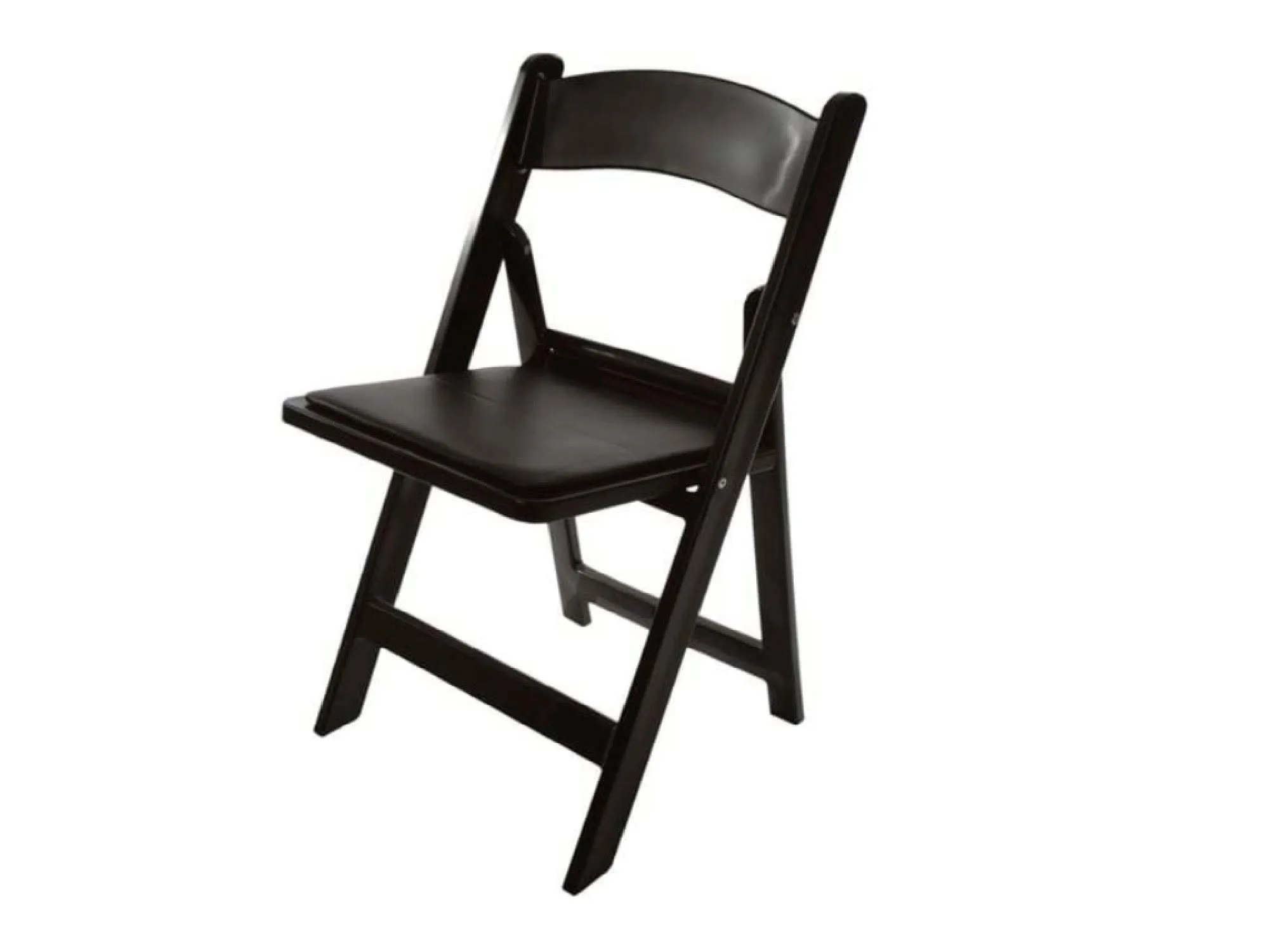 RESIN PADDED FOLDING CHAIR - BLACK