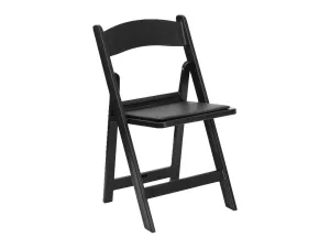 RESIN PADDED FOLDING CHAIR - BLACK