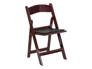 RESIN PADDED FOLDING CHAIR - MAHOGANY