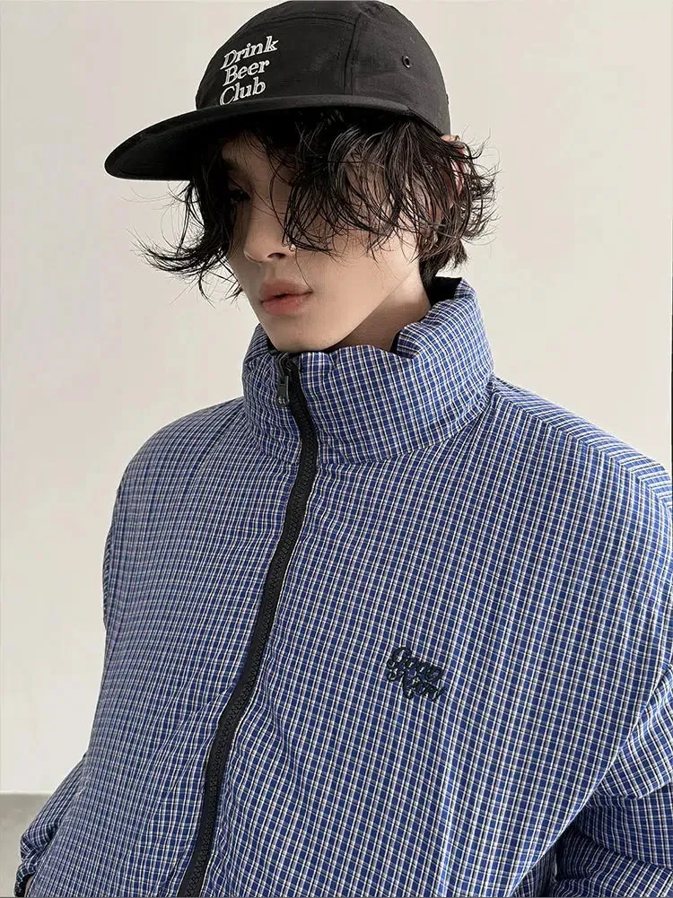 Reversible Checkered Cotton-Padded Jacket