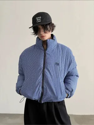 Reversible Checkered Cotton-Padded Jacket