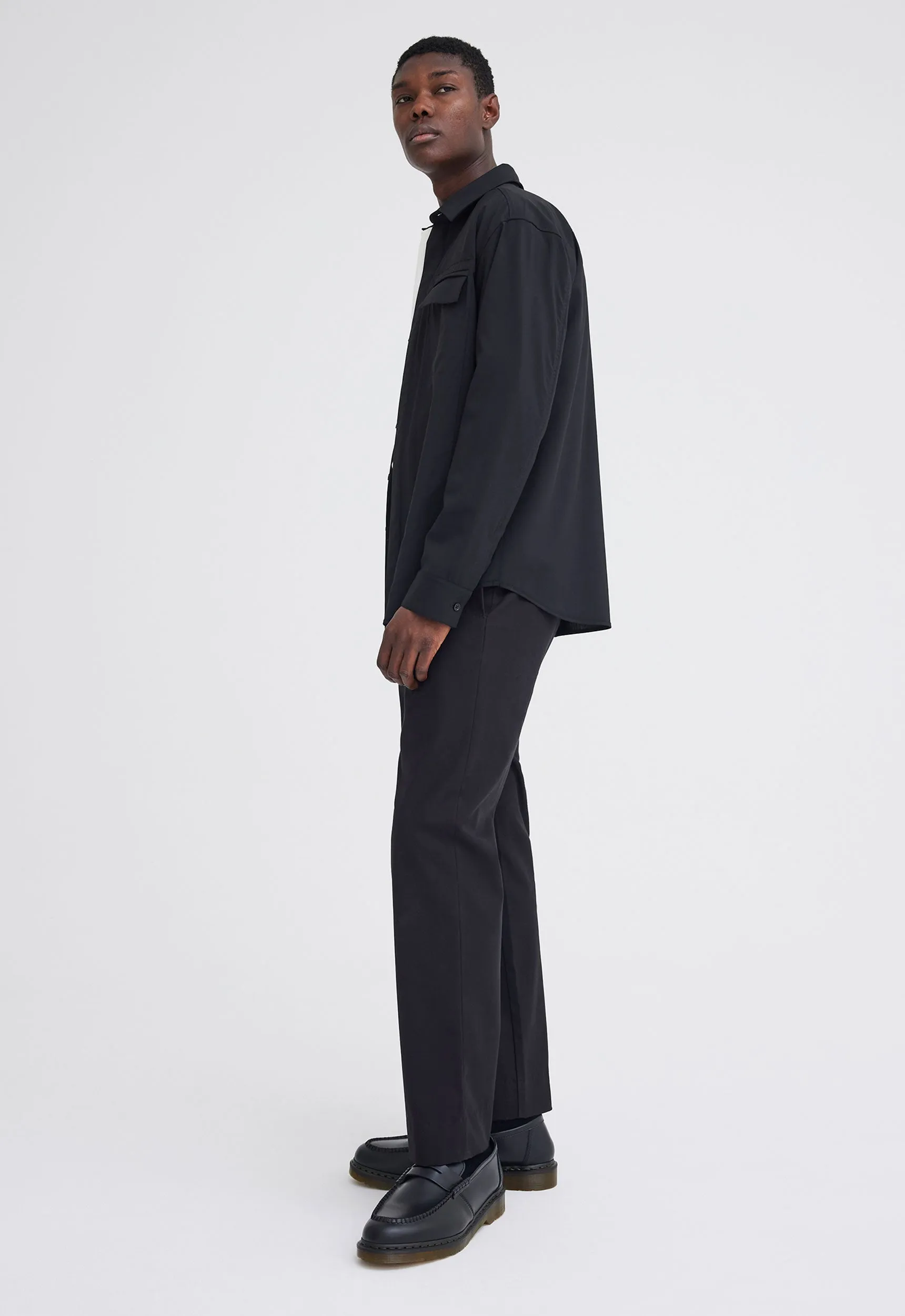 Rich Wool Overshirt - Black