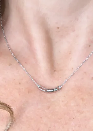 Riona Silver Curved Bar Necklace