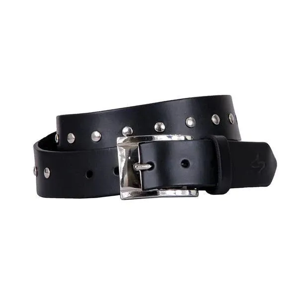 Rivetti Curved Leather Belt