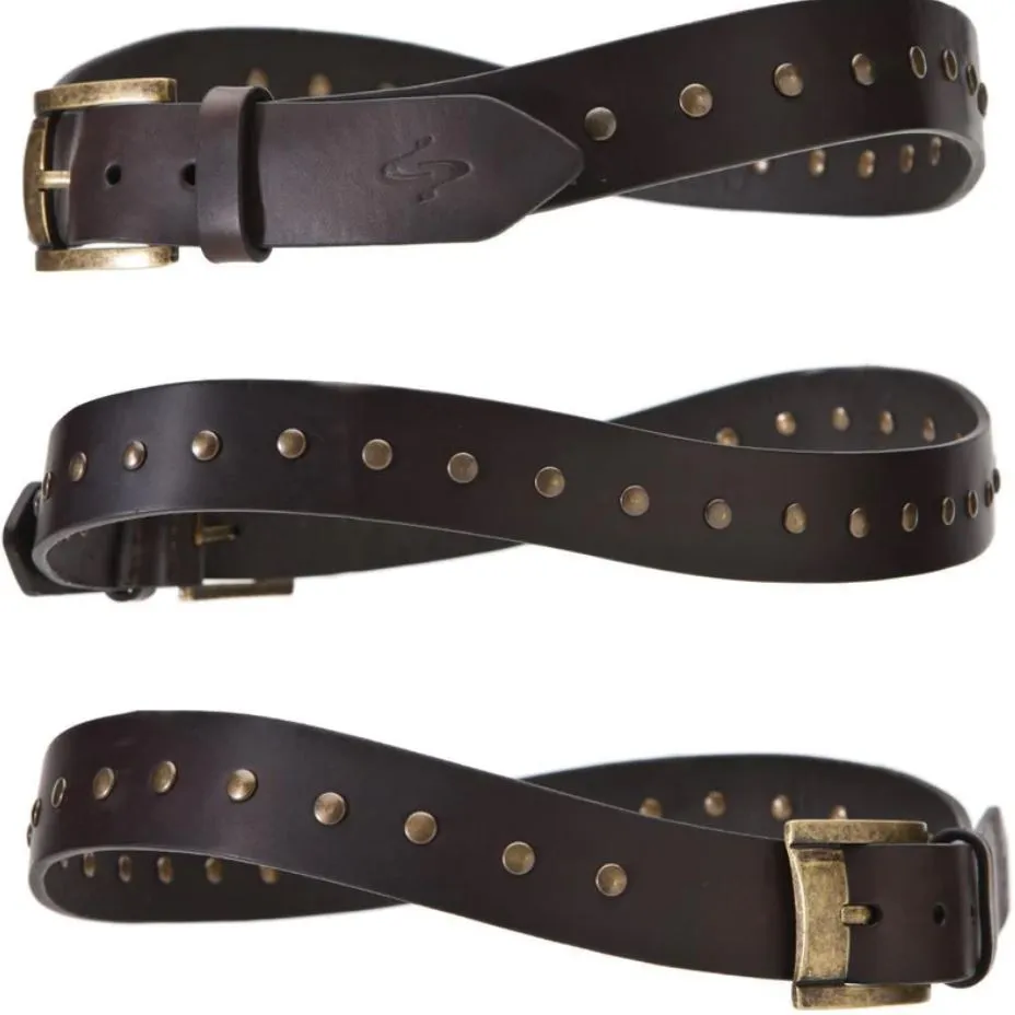 Rivetti Curved Leather Belt
