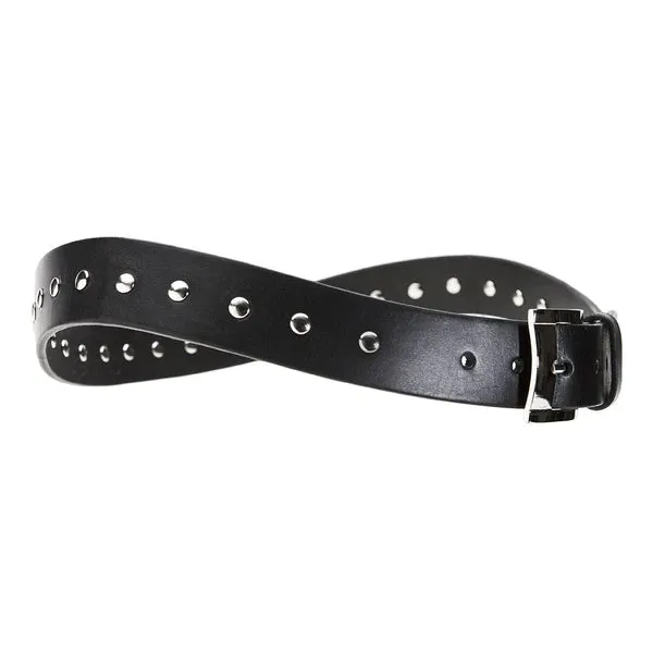 Rivetti Curved Leather Belt